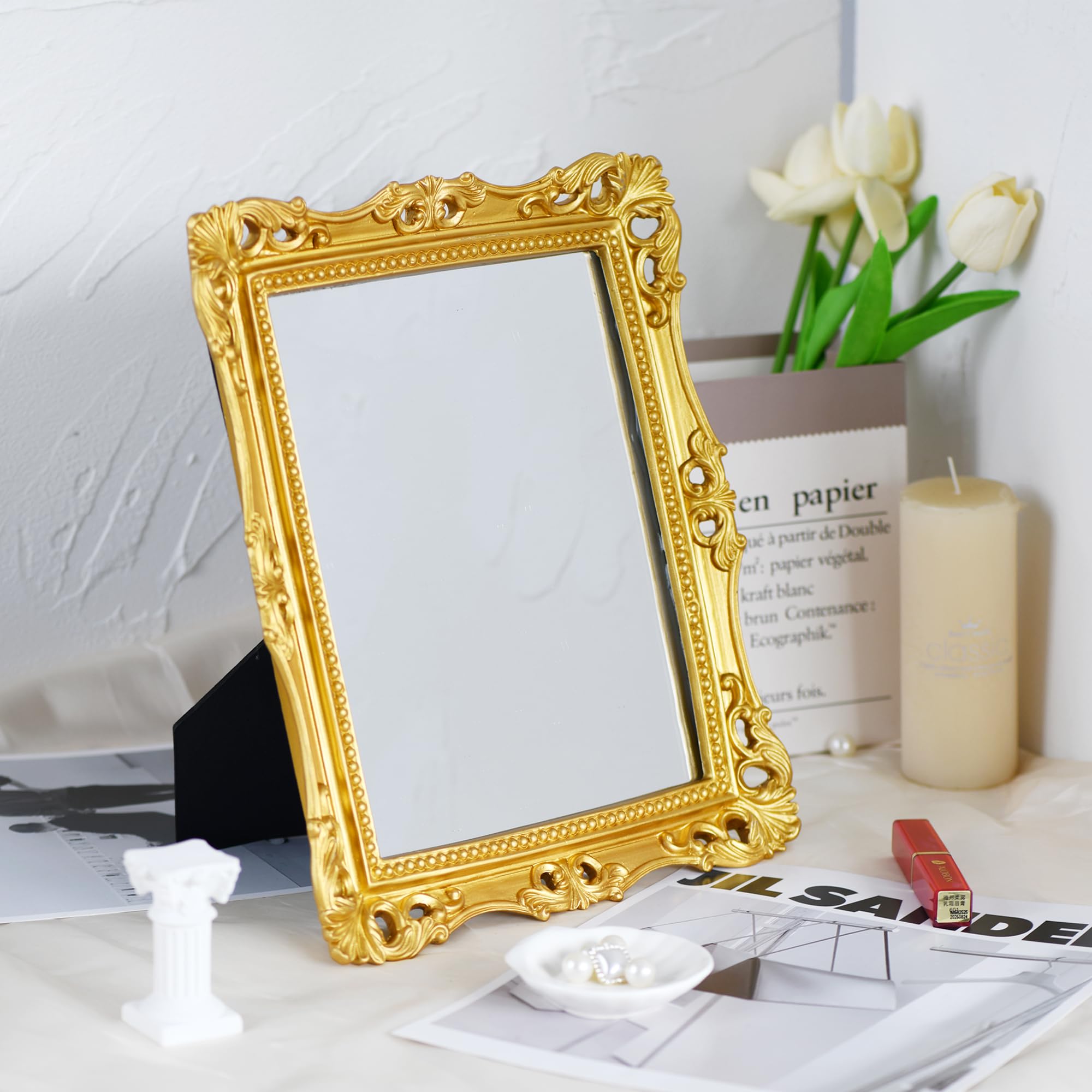 Amazon.com: OIGUMR Square Wall Mirror Vintage Mirror Gold Mirror